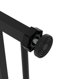 PawHut Adjustable Metal Pet Safety Gate with Extension and Auto-Close Door – Dog Barrier for Doorways, Black