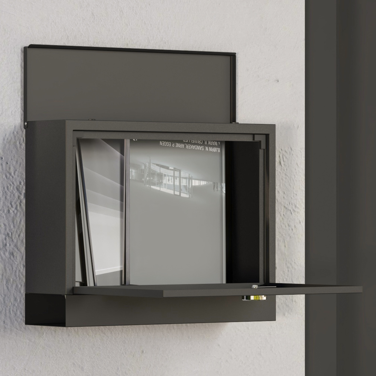 HOMCOM Wall Mounted Lockable Letterbox with Three Windows and Two Keys – Easy Install Mailbox