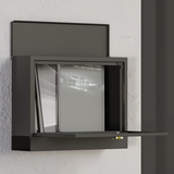 HOMCOM Wall Mounted Lockable Letterbox with Three Windows and Two Keys – Easy Install Mailbox