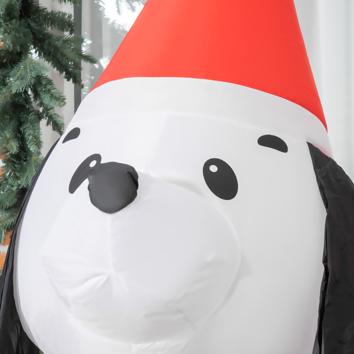 HOMCOM 6ft Inflatable Christmas Puppy Dog in Santa Hat with LED Lights – Indoor & Outdoor Decor