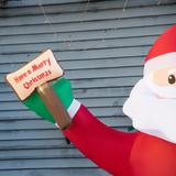 Outsunny 8ft Inflatable Christmas Santa Claus with Four LED Lights and Blessings Sign – Outdoor Decoration