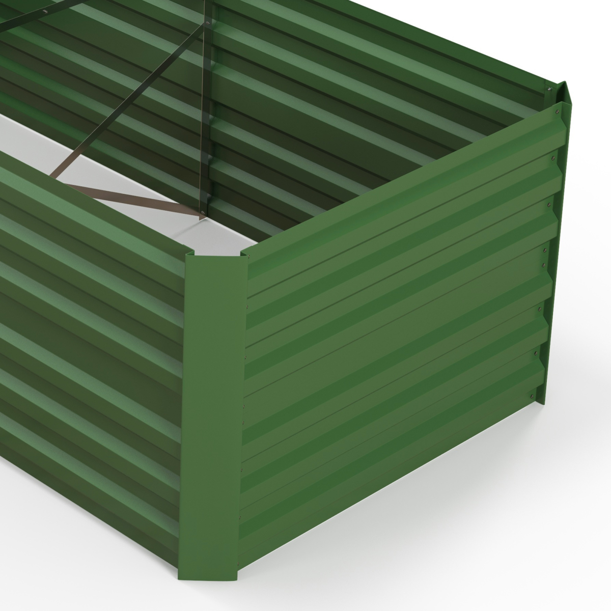 Outsunny Galvanised Steel Raised Garden Bed with Reinforced Rods, 180 x 90cm – Vegetable & Herb Planter, Green