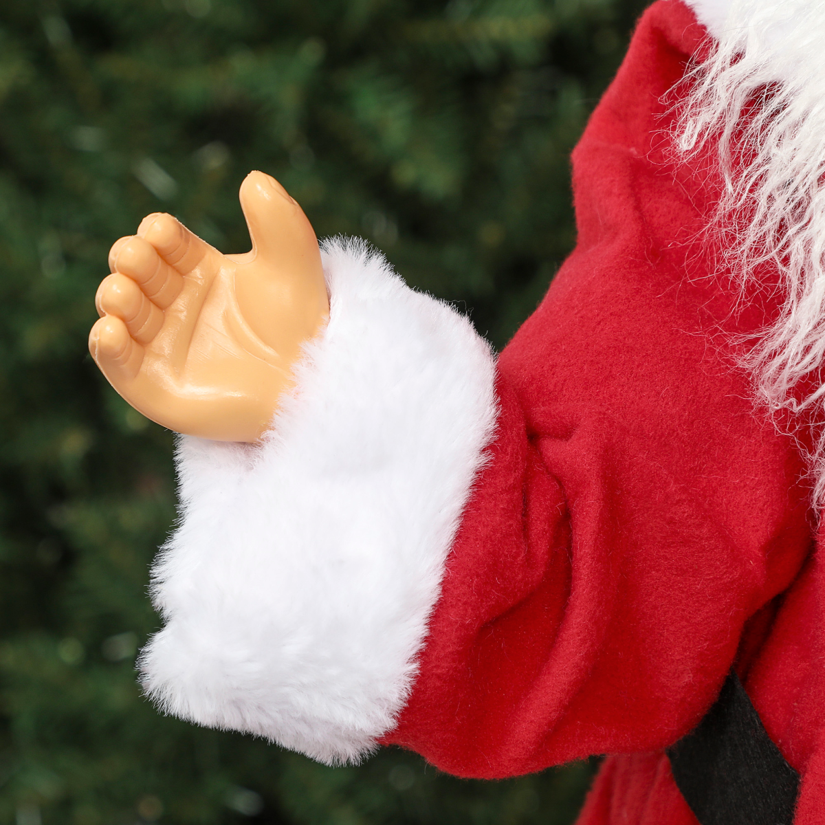 HOMCOM Life Size Animated Santa Claus with Sound Activation and LED Lights – Christmas Party Decoration, Red
