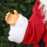 HOMCOM Life Size Animated Santa Claus with Sound Activation and LED Lights – Christmas Party Decoration, Red