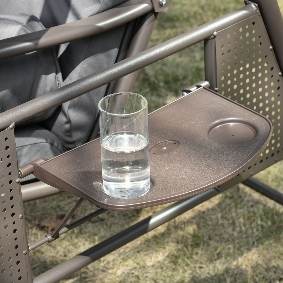Outsunny Heavy Duty Steel 3 Seater Garden Swing Chair with Canopy & Cushions – Patio Furniture