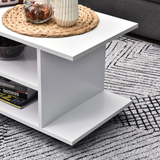 HOMCOM Mobile TV Stand Bookshelf with 3 Tiers and Lockable Castor Wheels – Modern Storage Cabinet, White