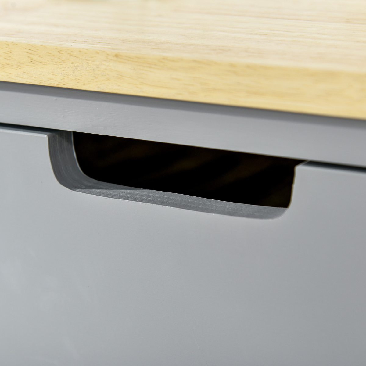 HOMCOM Kitchen Trolley Utility Cart with Solid Rubberwood Worktop, Drawer & Towel Rack