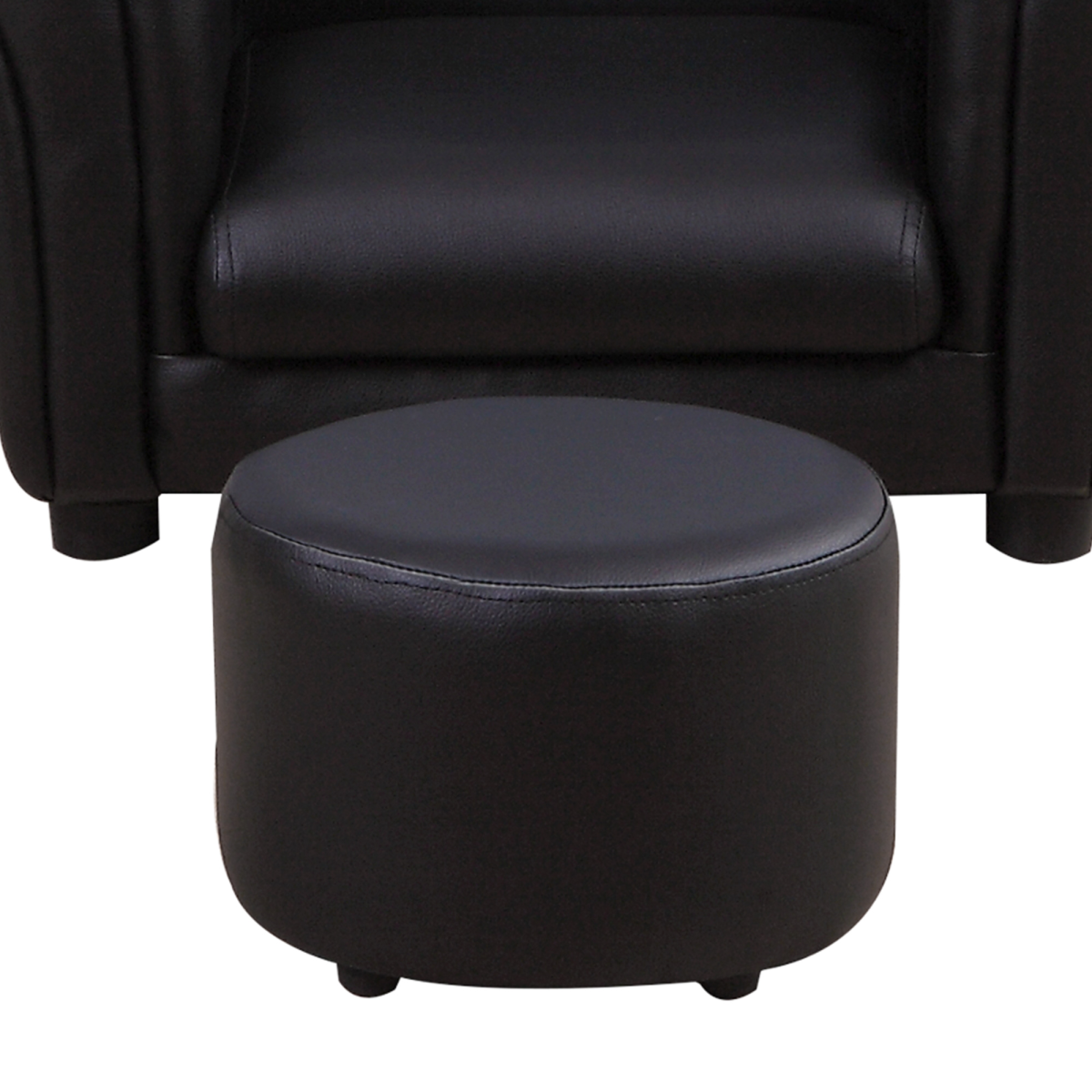 HOMCOM Kids Sofa Chair and Footstool Set – 2-Piece Armchair for Bedroom or Playroom, Ages 18-36 Months, Black