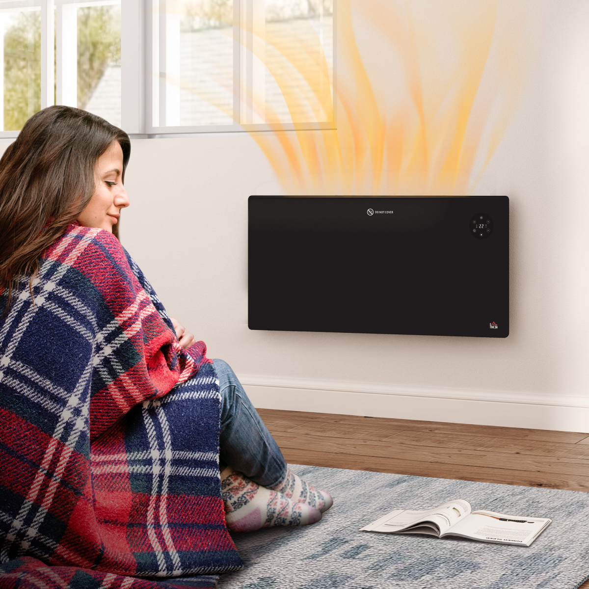 HOMCOM 2000W Electric Convector Heater with LED Display, Remote & Timer – Quiet Freestanding Heater, Black