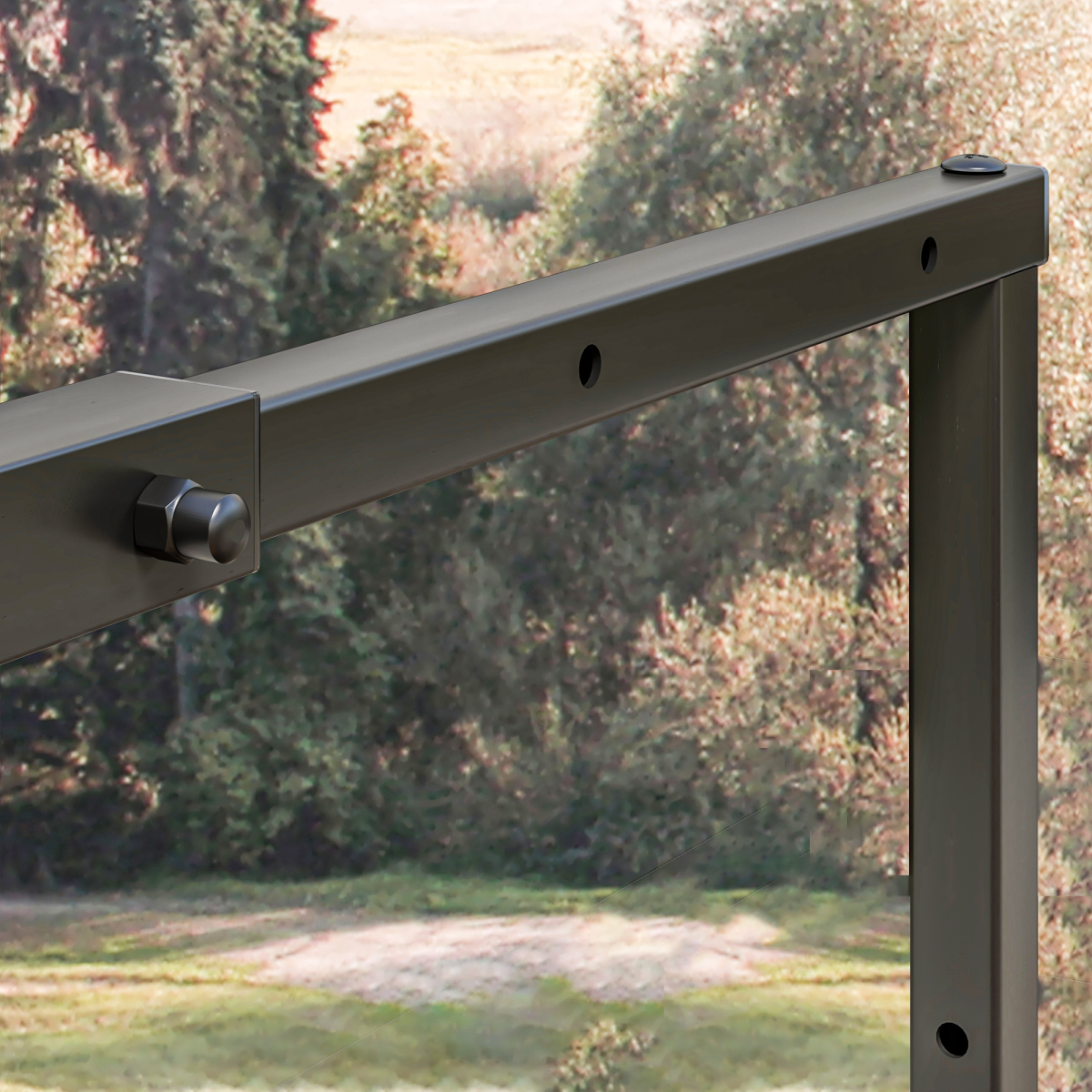 Outsunny Retractable Metal Firewood Log Holder Rack with Hooks, 100–150cm Adjustable – Black