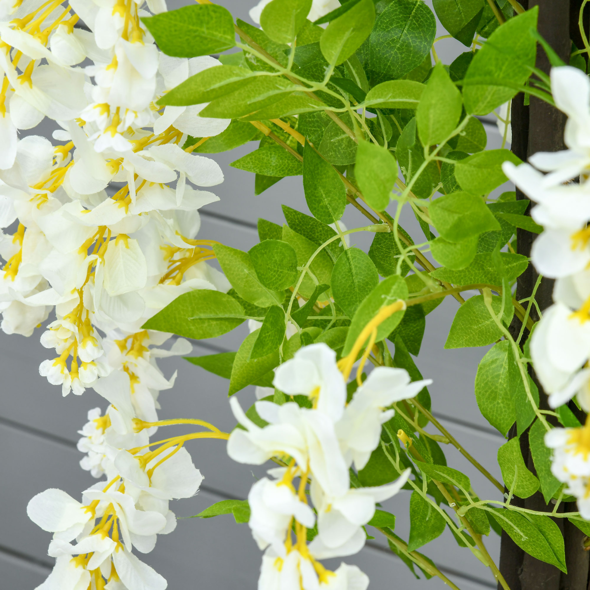 HOMCOM Artificial Realistic White Wisteria Tree Faux Decorative Plant, 160cm