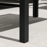 Outsunny Outdoor Side Table with Slatted Top & Galvanised Steel Frame – Patio, Balcony & Garden Table, Black