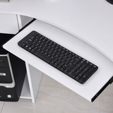 L-Shaped Corner Computer Desk with Sliding Keyboard Tray & 2 Storage Shelves – Home Office Workstation, White