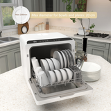 HOMCOM Tabletop Dishwasher – 4 Place Settings, 6 Programmes, Fruit & Veg Wash, Compact for Small Kitchens