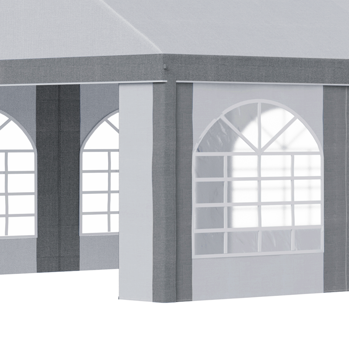 Outsunny 8 x 4m Party Tent Marquee Gazebo with Sides, Eight Windows & Two Zipped Doors – Steel Frame