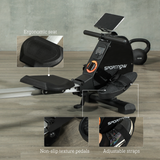 SPORTNOW Folding Magnetic Rowing Machine with 16 Resistance Levels, Dual Aluminium Rails & LCD Monitor – Home Rower