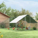 PawHut Chicken Coop Activity Toy with Swing, Ladder & Platform for 2 Chickens – Fir Wood Perch Stand, Grey