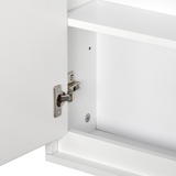HOMCOM Wall Mounted Bathroom Mirror Cabinet with Storage Shelf – Space-Saving, White