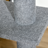 Pawhut Floor to Ceiling Cat Tree with Four Tiers, 220–260cm Adjustable Height – Plush Cat Climbing Tower, Grey