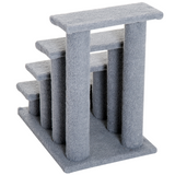 Pawhut 4-Step Pet Ramp Stairs with Faux Fur Cover – Safety Climbing Steps for Cats and Dogs, Grey