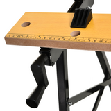 DURHAND Portable Folding Work Bench with MDF Top and Adjustable Clamps – 4-in-1 Workbench, Sawhorse, Black