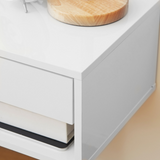 HOMCOM Floating Bedside Tables Set of 2 with Drawers & Shelves – Wall-Mounted Nightstands, White