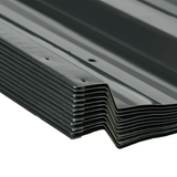 Outsunny Pack of 12 Galvanised Steel Roofing Sheets with Pre-Drilled Holes – Shed & Greenhouse Cladding, Dark Grey