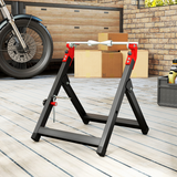 HOMCOM Motorcycle Wheel Balancer Truing Stand with Spoke Wrench – Foldable Steel Frame for Wheels up to 23in, Black
