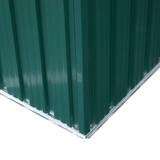 Outsunny Pent Roof Metal Garden Shed with Foundation & Sliding Door, 260 x 133 x 200cm – Green