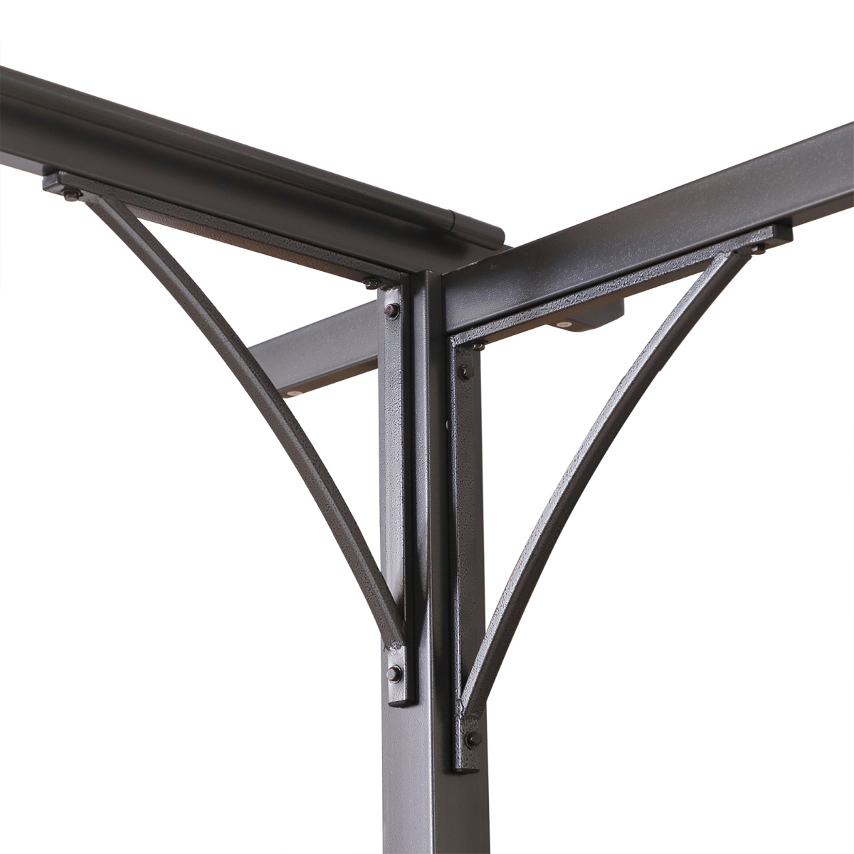 Outsunny Steel Garden Pergola with Retractable Canopy, 350cm – Patio Shade, Black/Beige