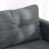 HOMCOM Modern 2-Seater Linen-Look Loveseat with Padded Seat & Back – Compact Sofa, Grey