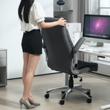 Vinsetto High Back Executive PU Leather Office Chair with Headrest & Rocking Function – Dark Grey