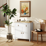 HOMCOM Sideboard with Drawer, Two-Tier Cupboard & Adjustable Shelf – Living Room Storage, White