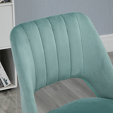 Vinsetto Swivel Office Chair with Velvet-Feel Upholstery, Scallop Shape & High Back – Home Desk Chair, Green