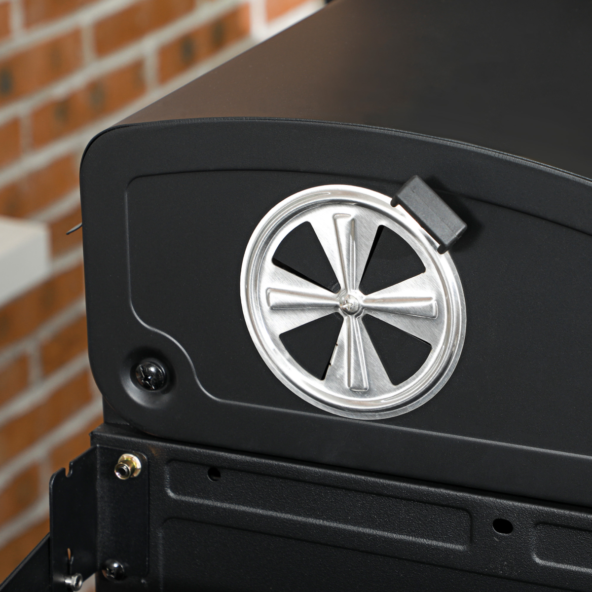 Outsunny Dual Fuel BBQ Grill with Wheels, Warming Racks and Thermometer – Gas and Charcoal Barbecue, Black