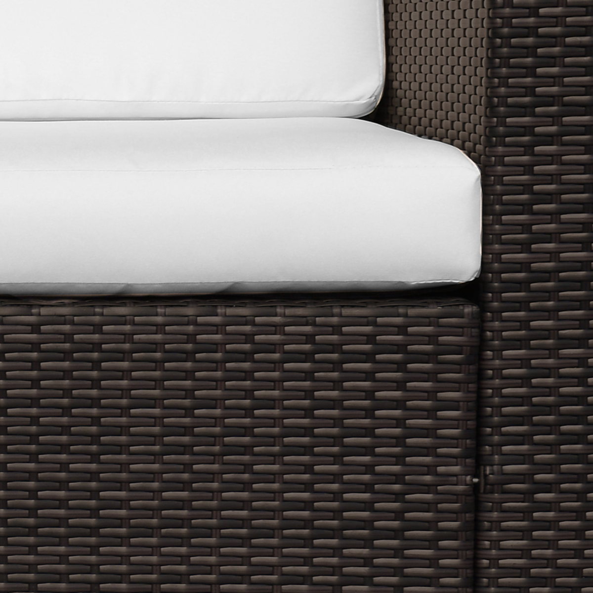 Outsunny Brown Rattan Sofa dimensions diagram