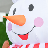 HOMCOM 8ft Christmas Inflatable Snowman with Candy and Rotating Lights – Indoor Outdoor Festive Decoration