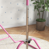HOMCOM Kids Gymnastic Bar with Adjustable Height, Foldable Steel Training Bar for Indoor & Outdoor – Pink