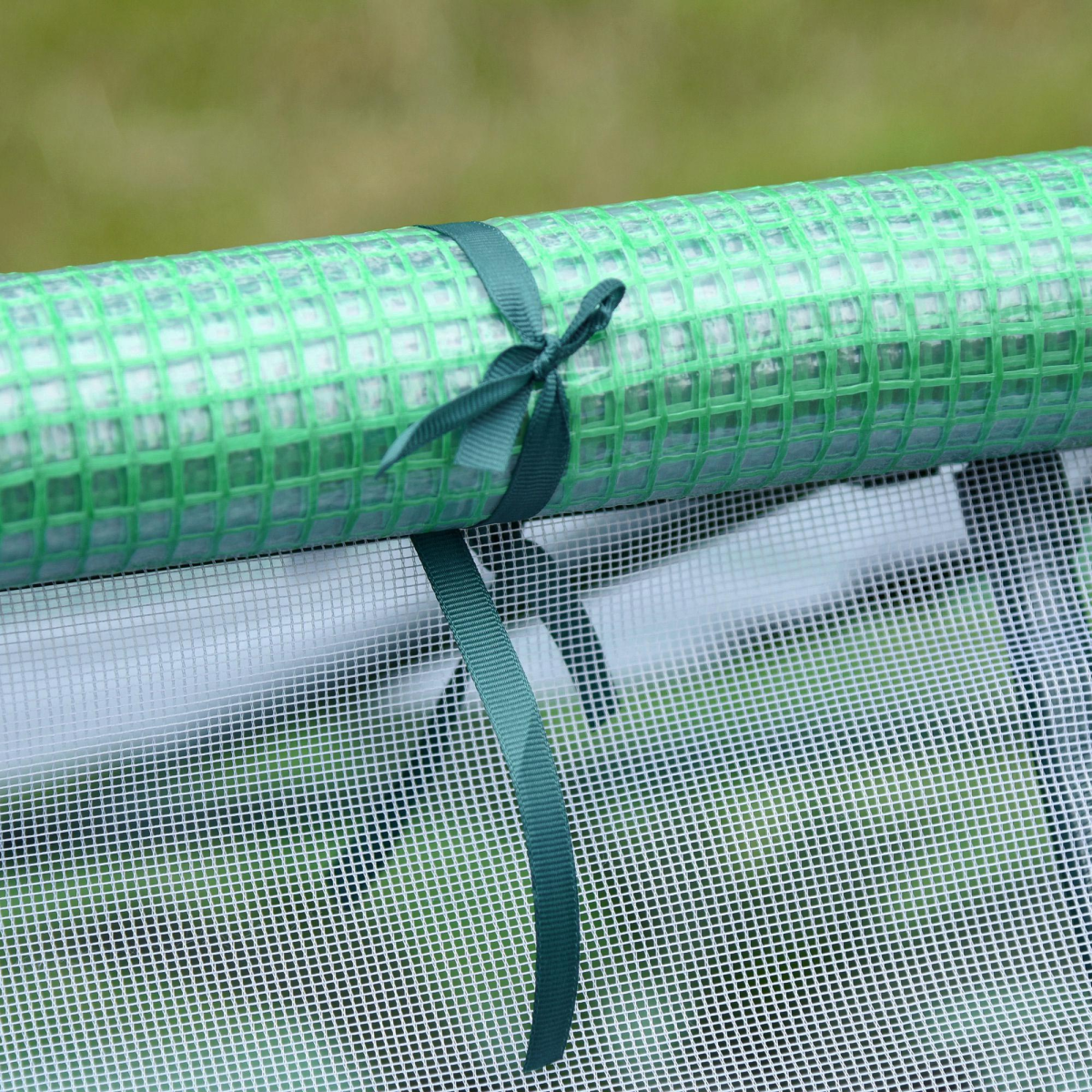 Outsunny Mini Portable Greenhouse with Zipped Windows & Door and Steel Frame – 180 x 140 x 80cm, Dark Green