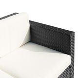 Outsunny Black Rattan Sofa dimensions diagram