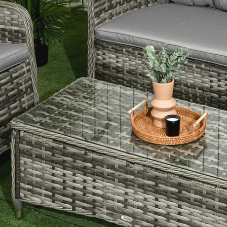 Outsunny rattan sofa set, front view