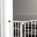 PawHut Adjustable Metal Pet Gate, 74–100cm Safety Barrier with Auto-Close Door – Dog Stair Gate, White