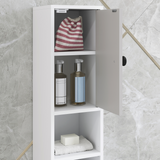 kleankin Slim Bathroom Cabinet with Drawer and Adjustable Shelves – Toilet Roll Storage Unit, Light Grey