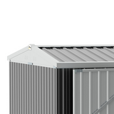 Outsunny 420 x 245 cm Galvanised Steel Garden Shed with Sloped Roof and Double Doors – Tool Storage, Grey