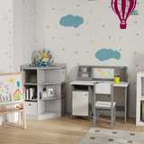 HOMCOM Kids Corner Storage Cabinet with 9 Compartments, Drawers & Anti-Tipping Hardware – Bedroom & Playroom