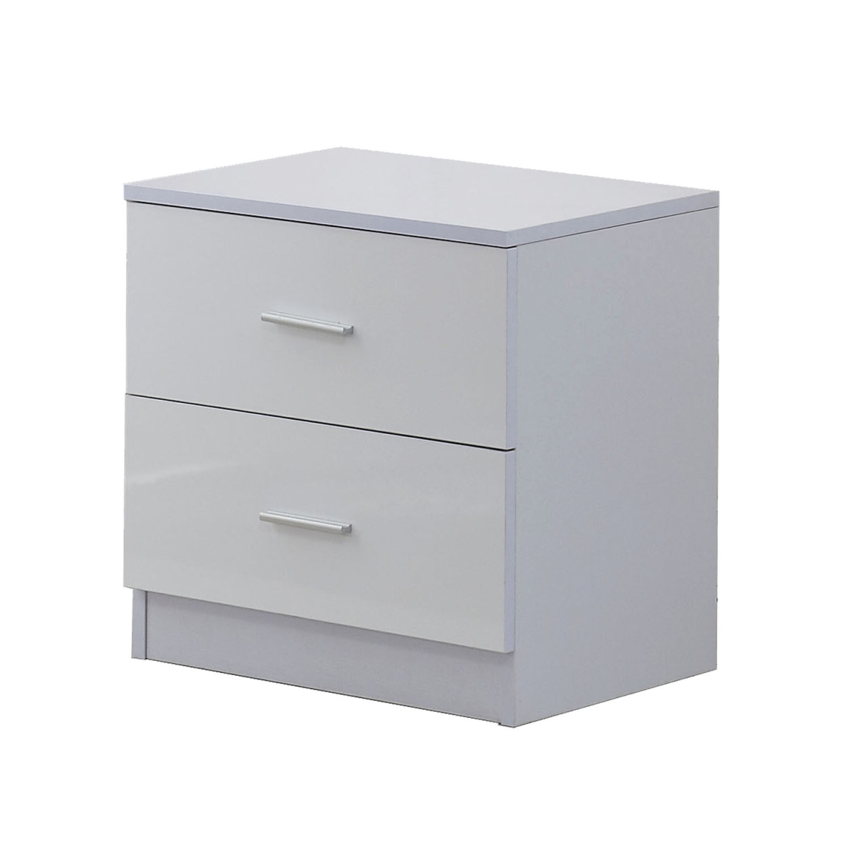 HOMCOM 3 Piece High Gloss Bedroom Furniture Set with Wardrobe, 5 Drawer Chest & Bedside Table – Tall, White