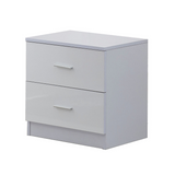 HOMCOM 3 Piece High Gloss Bedroom Furniture Set with Wardrobe, 5 Drawer Chest & Bedside Table – Tall, White