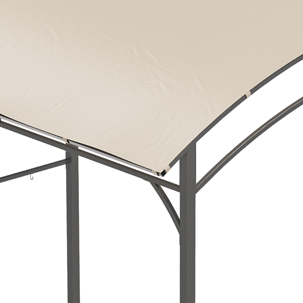 Outsunny BBQ Gazebo Tent 2.2 x 1.5m with 10 Hooks and Curved Canopy – Sun Shade Shelter, Beige