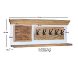 Alfie Solid Mango Wood Shoe Rack and Wall Hook Set – Hallway Storage, Natural and White Finish