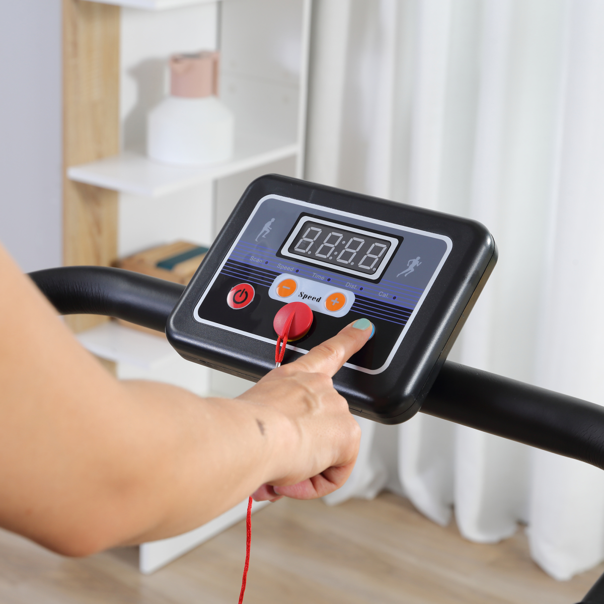 HOMCOM 1.25HP Motorised Folding Treadmill with LCD Display, up to 10 km/h – Home Running Machine